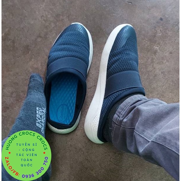 GIÀY SỤC LƯỜI CROCS VẢI LƯỚI LITERID MESH MULE CHO NAM MÀU XANH