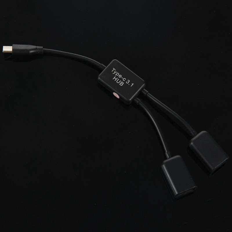 Type C USB 3.1 Male to Dual 2.0 Female OTG Charge 2 Port HUB Cabl