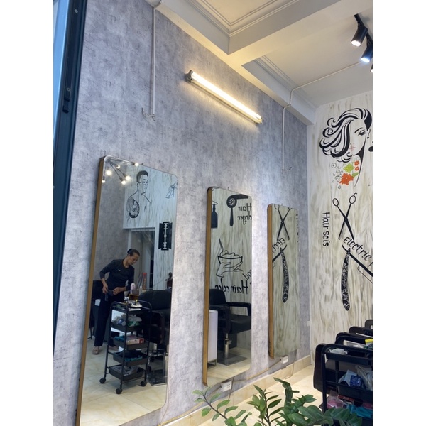 Giấy Dán Tường Giả Xi Măng Dán Salon Tóc
