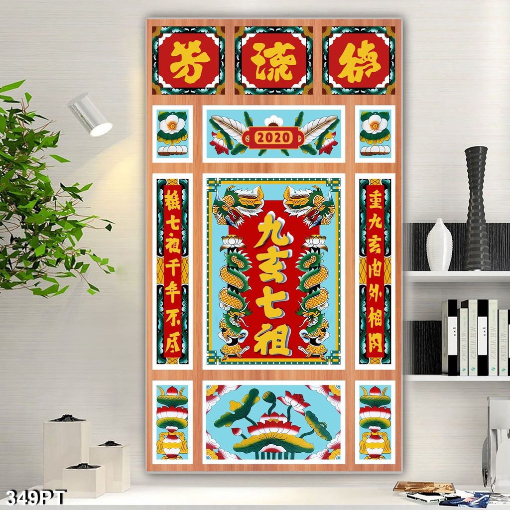 Tranh Cửu Huyền Thất Tổ In Theo Kích Thước Yêu Cầu Có Keo Dán