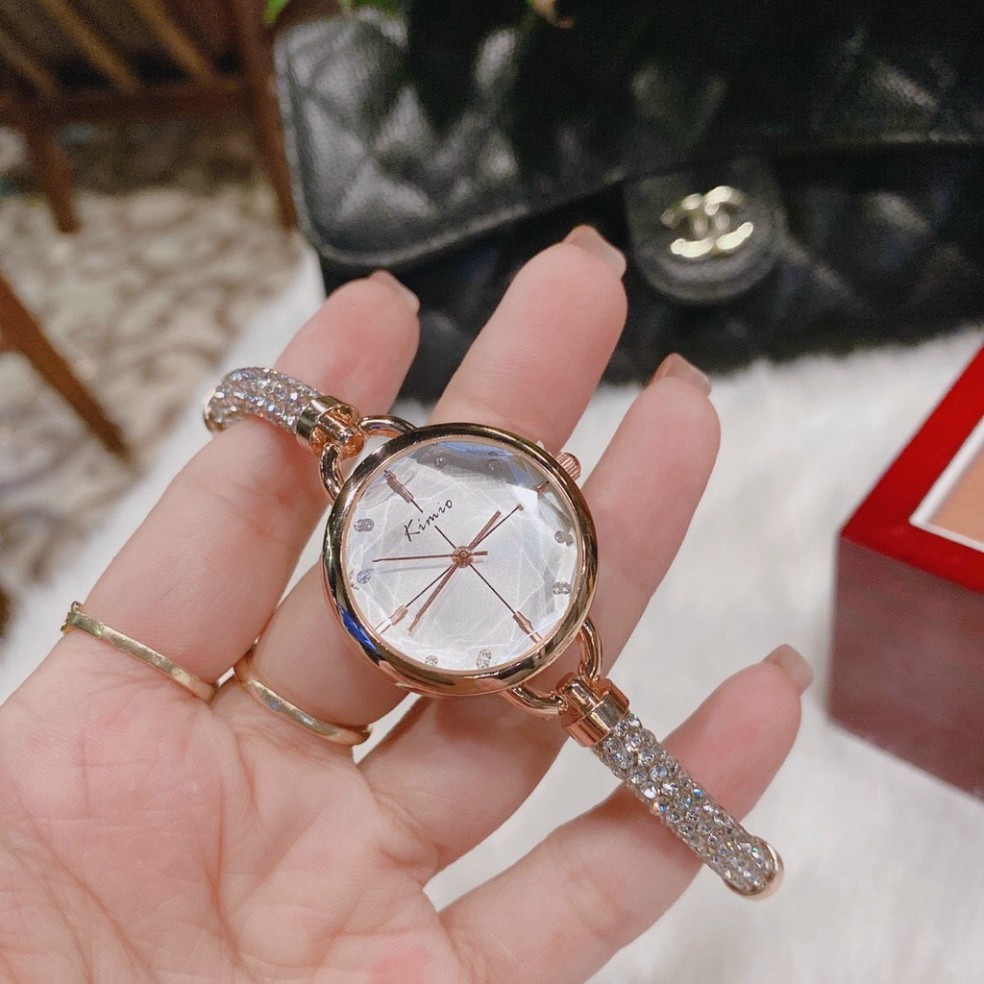 Đồng Hồ Nữ Kimio 6328 Hàng Chính Hãng Dây Kim Loại Pha Lê Nhỏ Xinh Đủ Màu donghoket