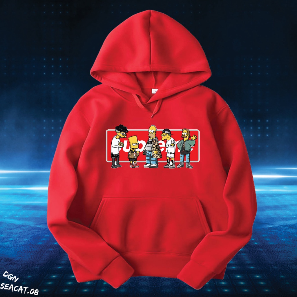 Hoodie Simpsons , áo dài tay màu đỏ SEACAT.08