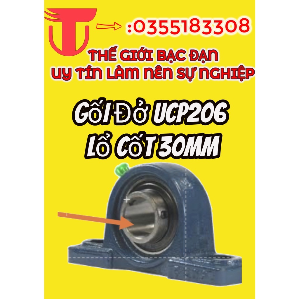 Gối đỡ vòng bi UCP 206 cốt 30mm - FBJ (Hàng Nhật hợp tác) - XLZY (Hàng TQ)