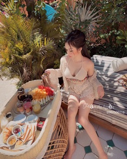 Set bikini len móc be