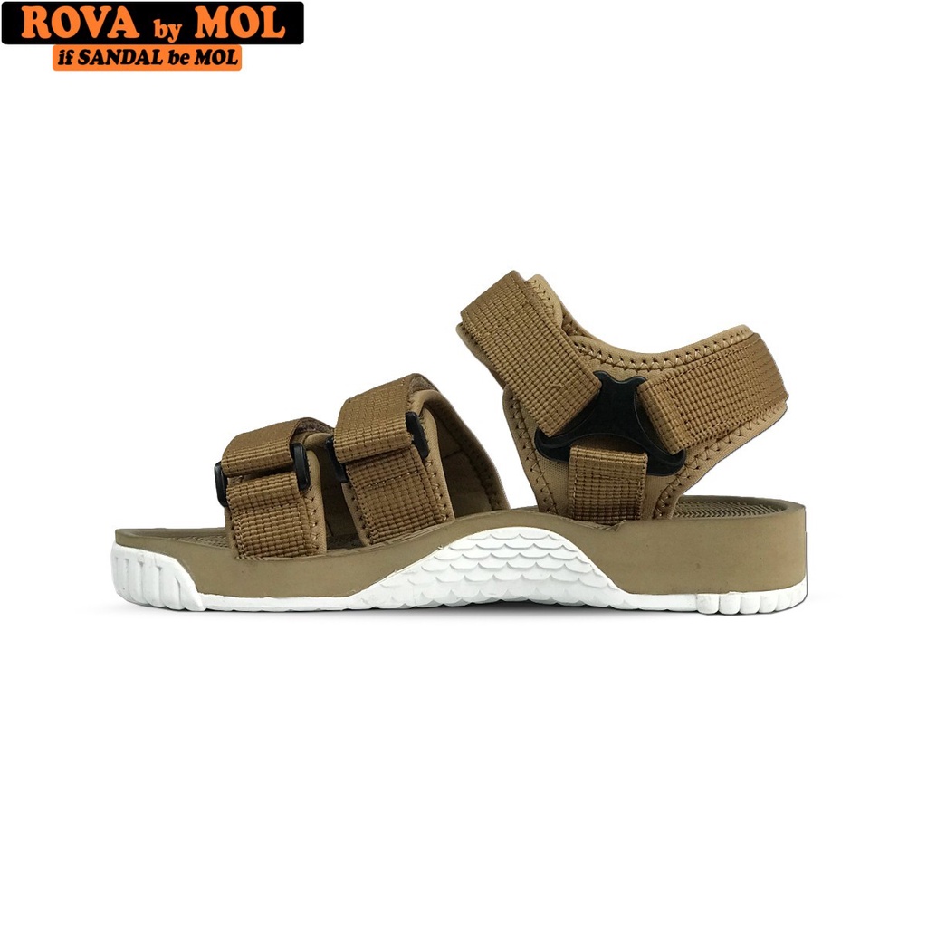 Giày sandal couple nam nữ 3 quai ngang hiệu Rova RV183G