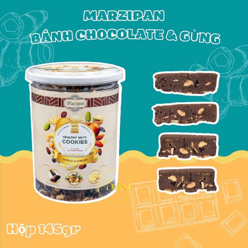 [GIẢM CÂN AN TOÀN] Bánh CHOCOLATE & GỪNG mix hỗn hợp hạt dinh dưỡng dành cho tập luyện thể thao gym giảm cân - Hộp 145gr