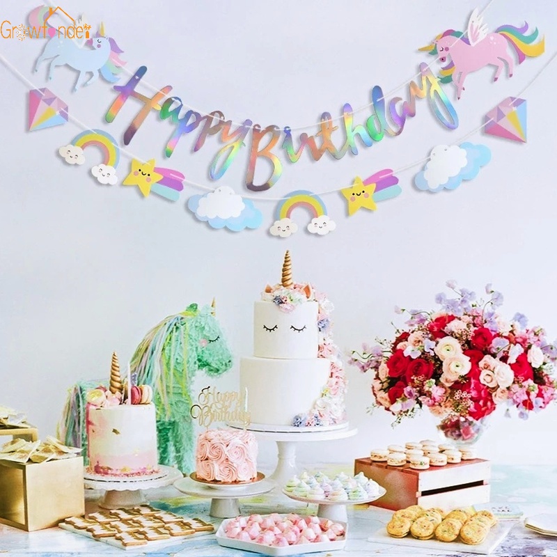 Dây Cờ Treo Trang Trí Tiệc Sinh Nhật Cho Bé Hình Kì Lân