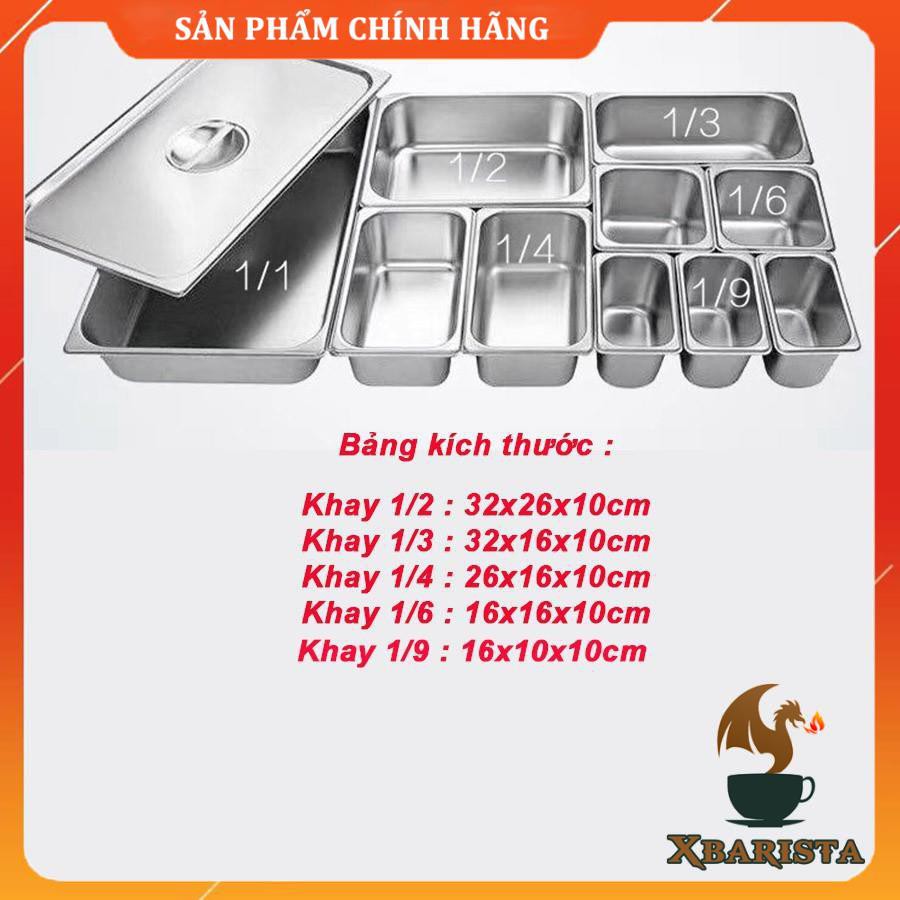 [Sỉ] Khay Inox Cao Cấp Đựng Topping, Chè, Trân Châu (CÓ NẮP) Sâu 10cm Tiện Lợi - Xbarista Store - Xbarista Store