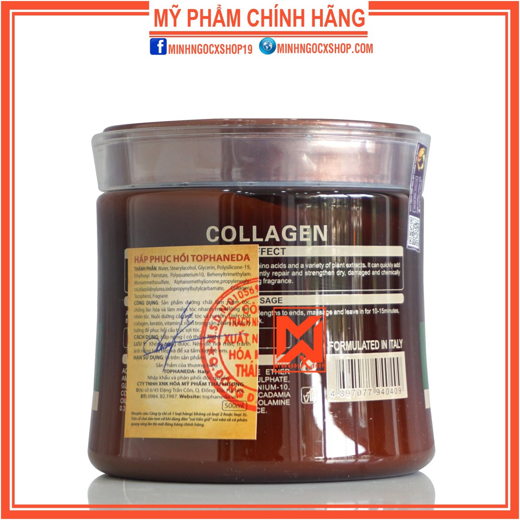 Ủ tóc - kem ủ tóc phục hồi HANEDA TOP COLLAGEN 500ml chính hãng