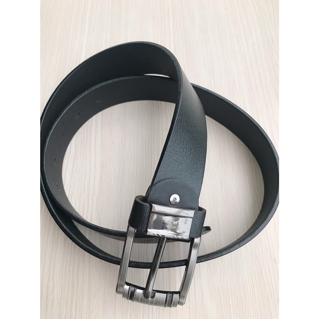 Thắt lưng, dây nịt nam da bò thật cao cấp thời trang - Màu đen - Tặng kèm cây đục lỗ