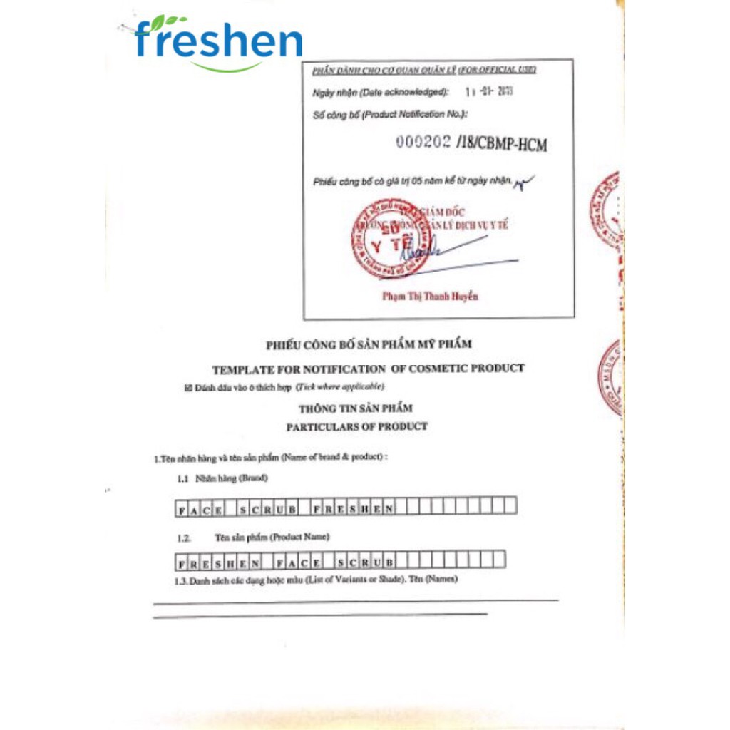 Freshen Gel tẩy tế bào chết hữu cơ và làm sạch mụn đầu đen chiết suất từ Rau Sam | BigBuy360 - bigbuy360.vn