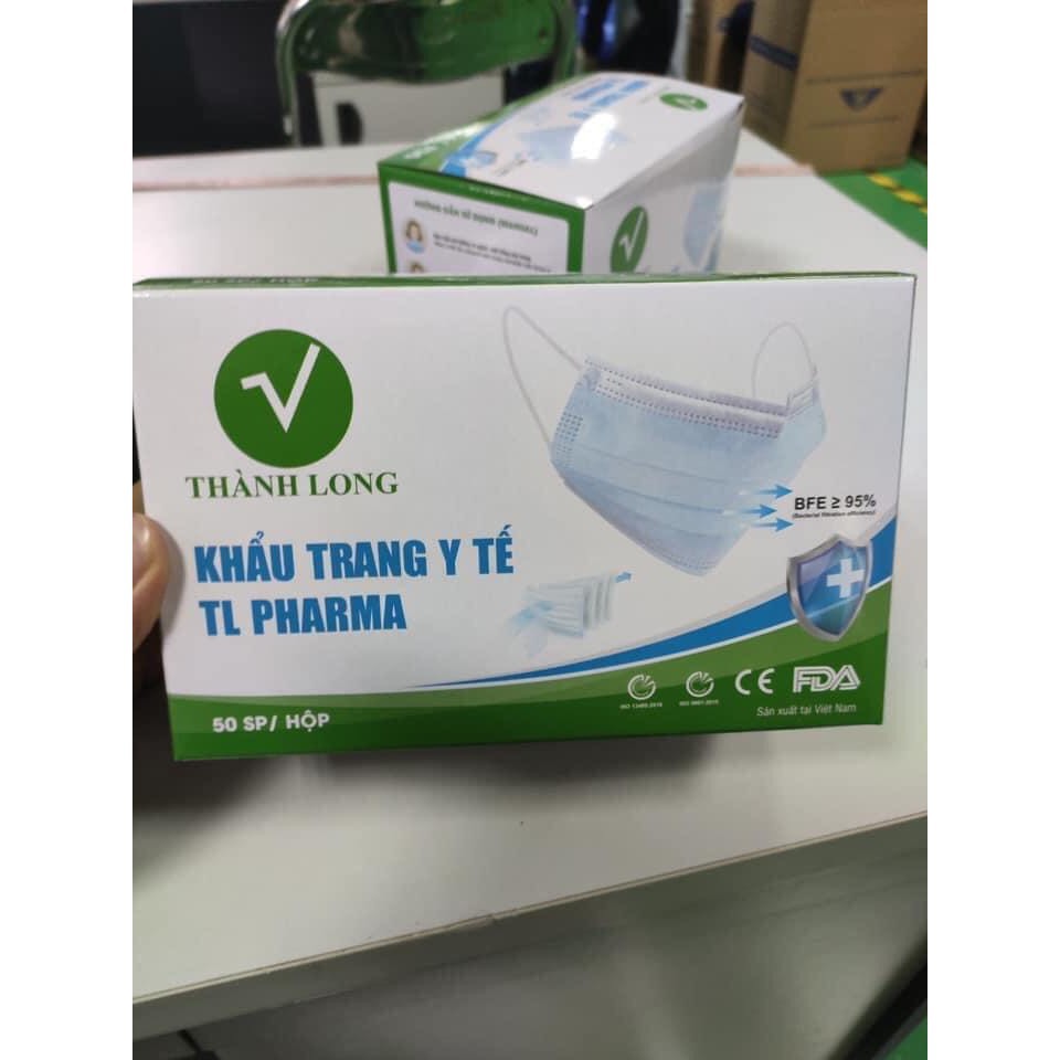 <XẢ KHO> KHẨU TRANG Y TẾ KHÁNG KHUẨN 4 LỚP THÀNH LONG PHARMA - HỘP 50C