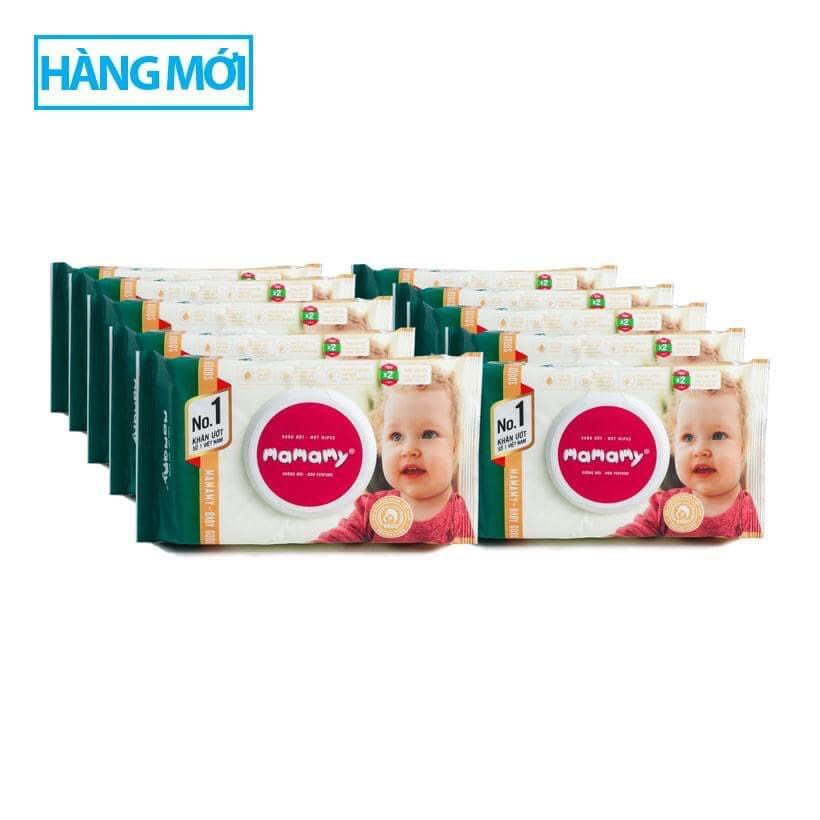 SET 10 GÓI KHĂN GIẤY ƯỚT MaMaMy 80 Tờ Có Nắp [ Cam Kết Hàng 9 Hãng 100% ]