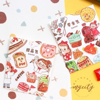 Set 30 hình dán sticker bánh ngọt