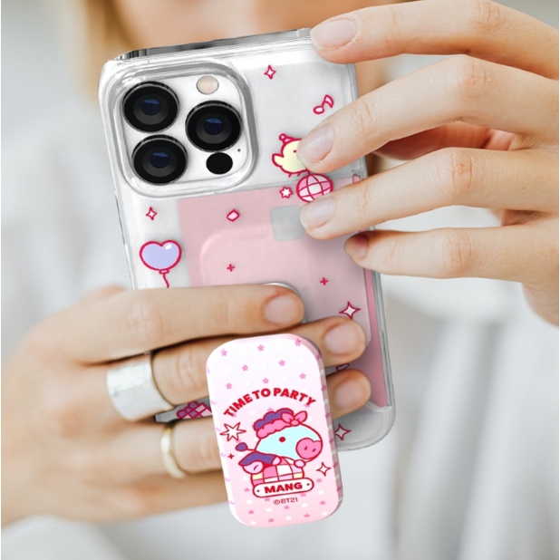 Ốp điện thoại trong suốt kèm ngăn đựng thẻ 13 BT21 cho IPhone13 13PRO MAX 13MINI IPhone12 12PRO IPhone11 iPhone X/S