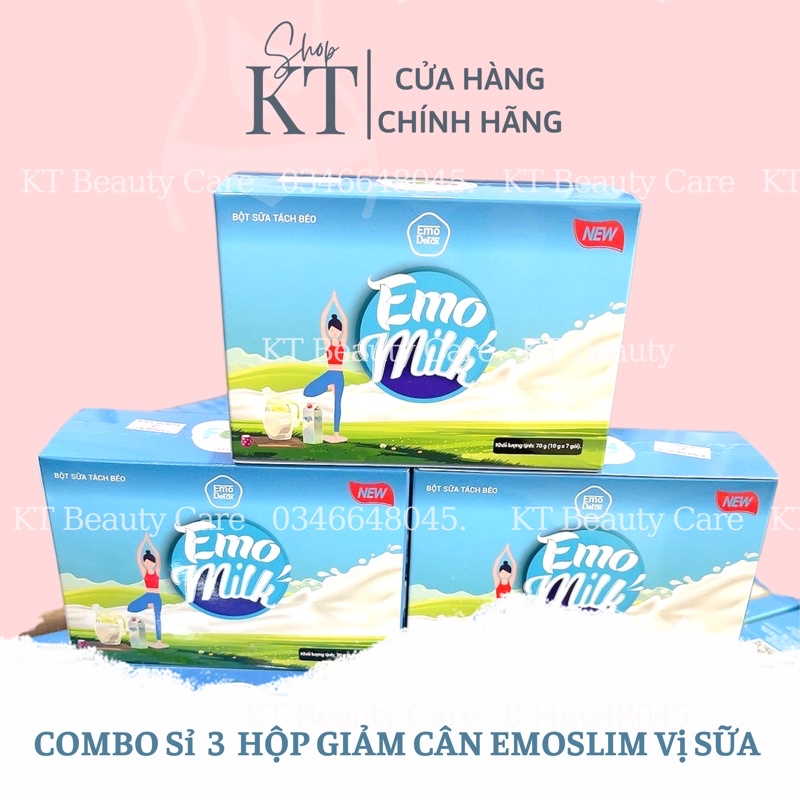 Combo sỉ 3 SỮA EMOSLIM TẶNG KÈM QUÀ giam can slim emoslim FreeShip Tặng kèm quà