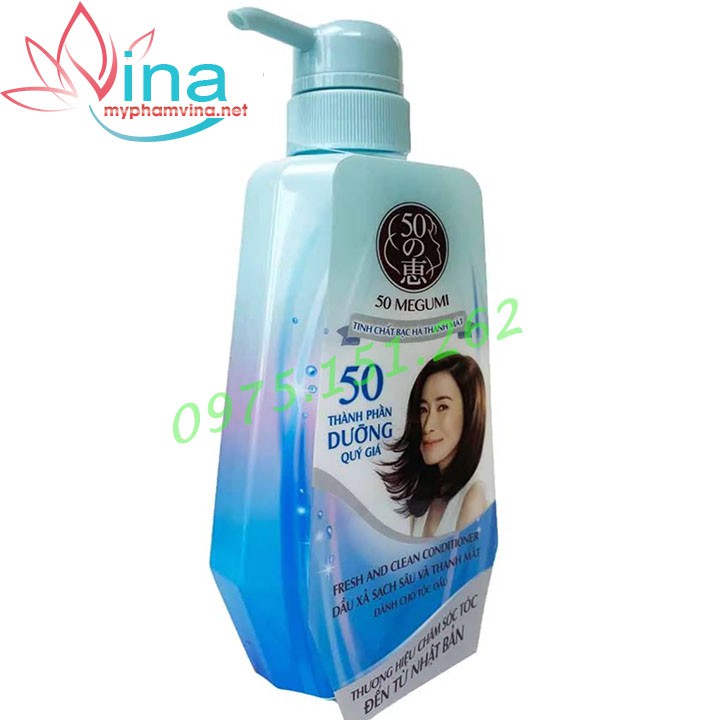 DẦU XẢ 50 MEGUMI FRESH AND CLEAN SẠCH SÂU VÀ THANH MÁT 400ML