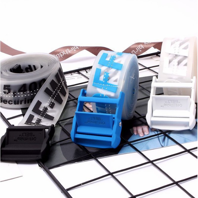 OFF WHITE Thắt lưng nữ Trong Suốt Thời Trang Hip Hop Cho Nam Nữ Tỉ Lệ 1: 1