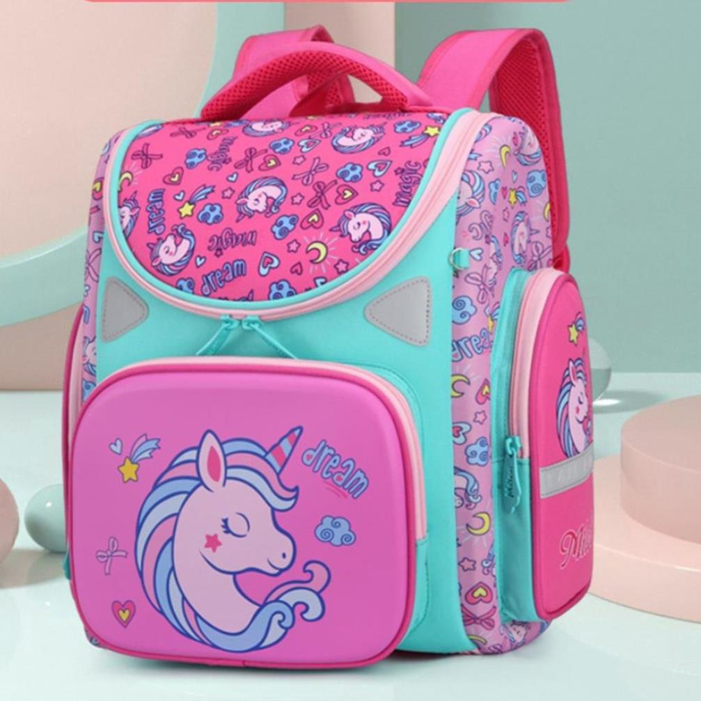 Cặp đi học nữ nam cấp 1, balo cho bé trai gái đi học tiểu học chống gù, chống nước