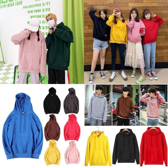 Áo hoodie basic (có 20 màu,tay xỏ ngón, nón 3 lớp)