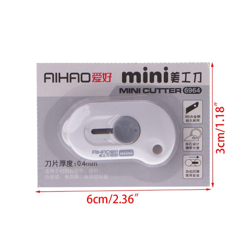 Dao rọc giấy mini kiểu dáng dễ thương 3 màu tùy chọn