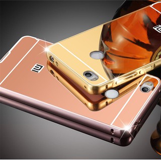 Ốp lưng Xiaomi Redmi 4X bo tròn tráng gương viền kim loại