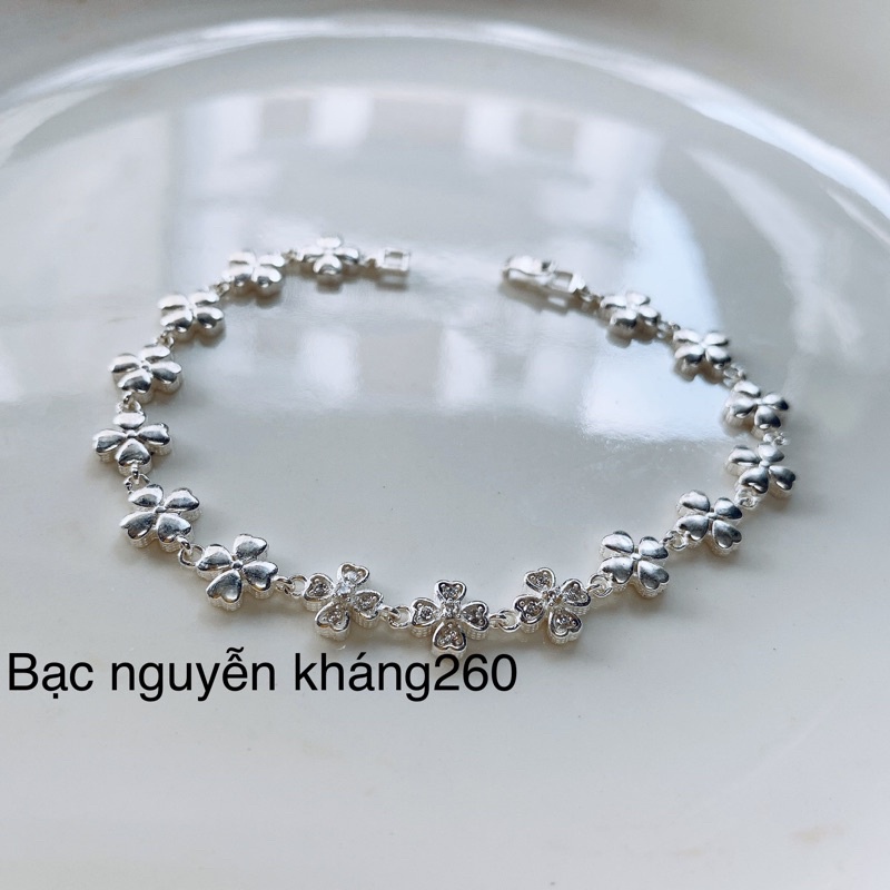 LẮC TAY CỎ 3 LÁ 4 LÁ BẠC TA