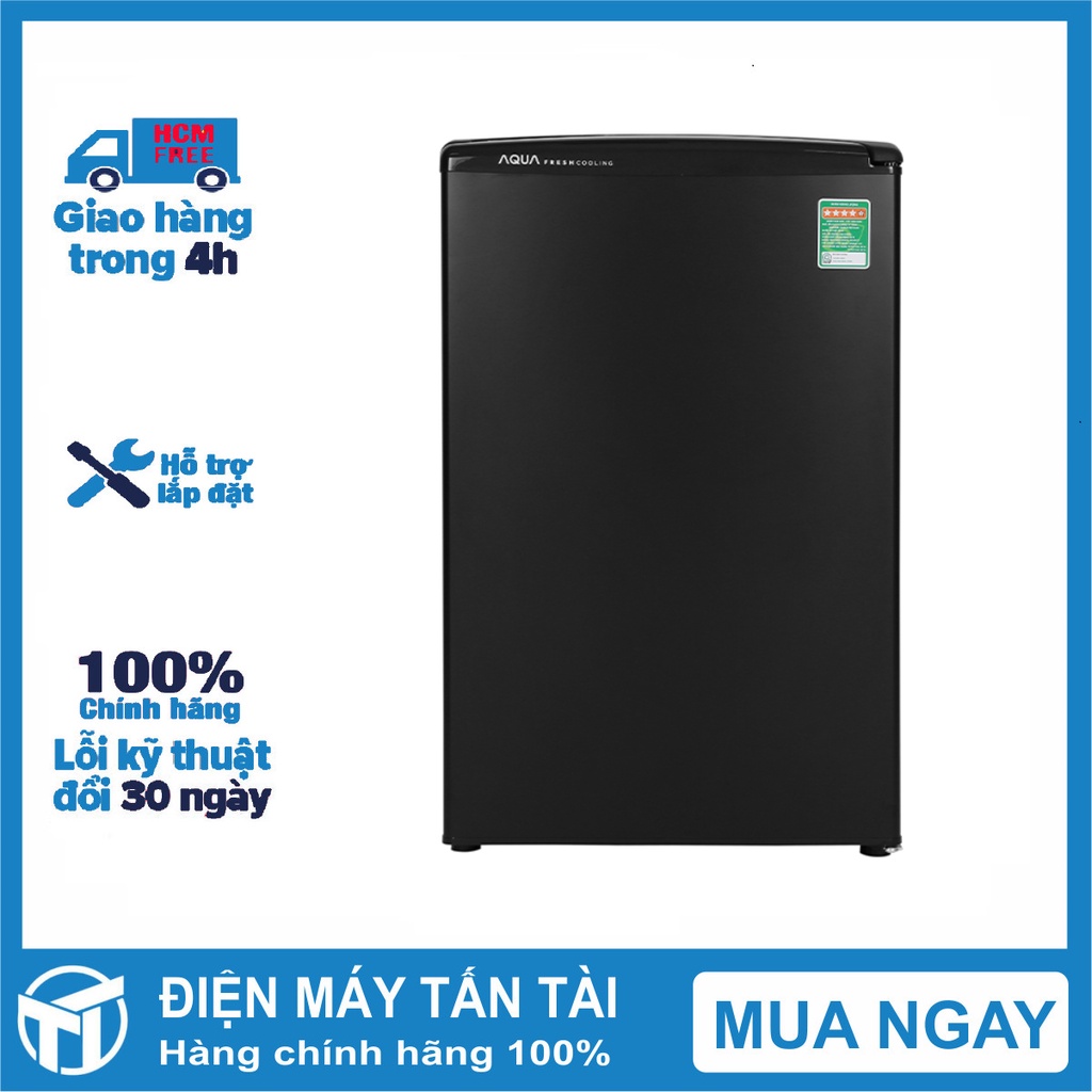 Tủ lạnh Aqua 90 lít AQR-D99FA(BS) - Khay kính chịu lực, Đèn LED chiếu sáng, bền, tiết kiệm, Miễn phí giao hàng HCM.