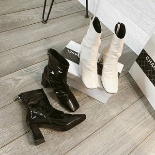 Boots da nhăn bóng Fullbox