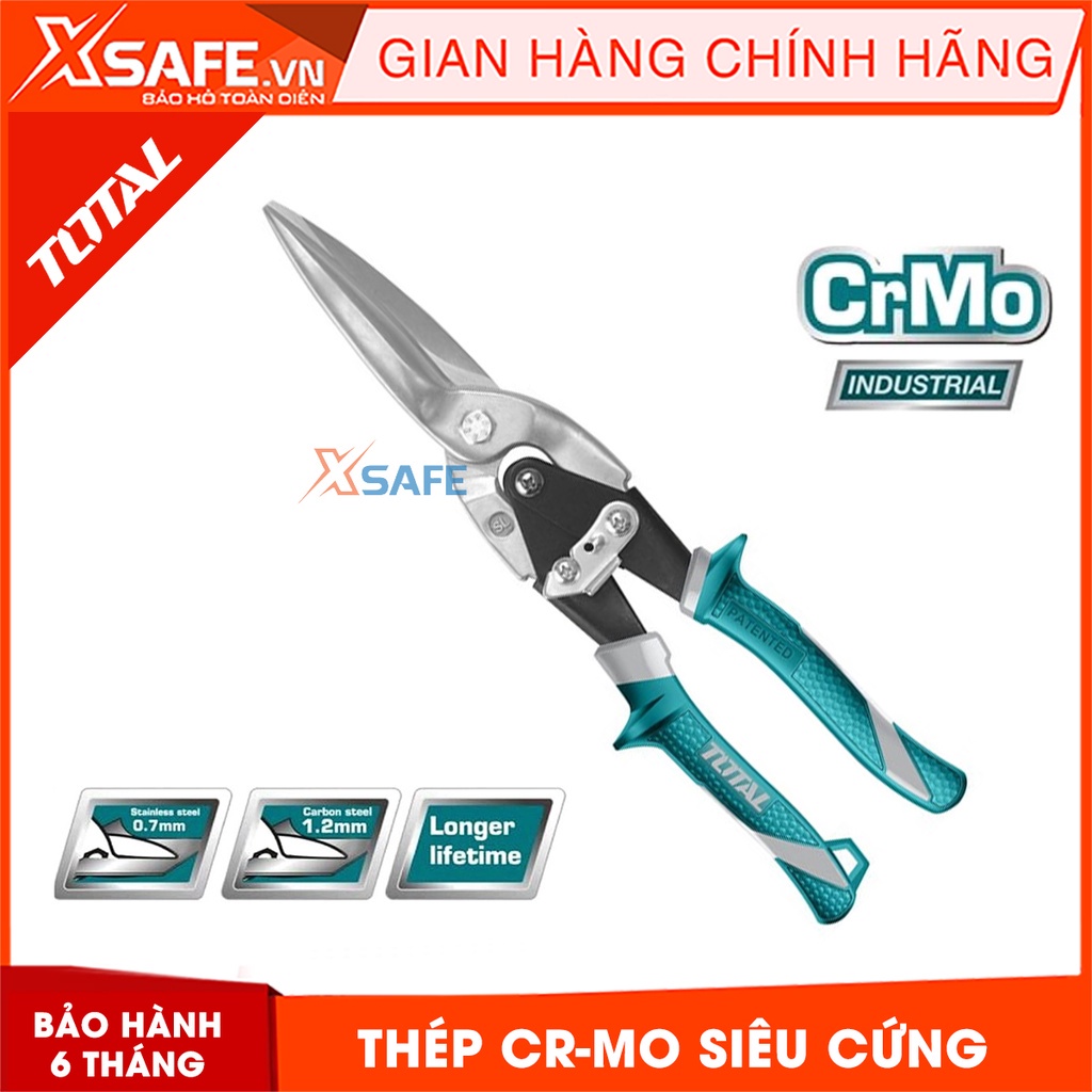 Kéo cắt tôn mũi dài TOTAL THT525106 12&quot; kéo cắt thạch cao, xương thạch cao, chất liệu Cr-Mo bền bỉ, chống rỉ, cong vênh