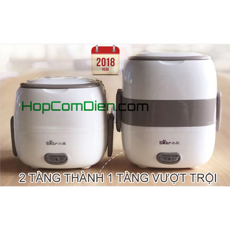 Hộp cơm điện 2 tầng bát gốm sứ 1.2 lít xinh xắn | BigBuy360 - bigbuy360.vn