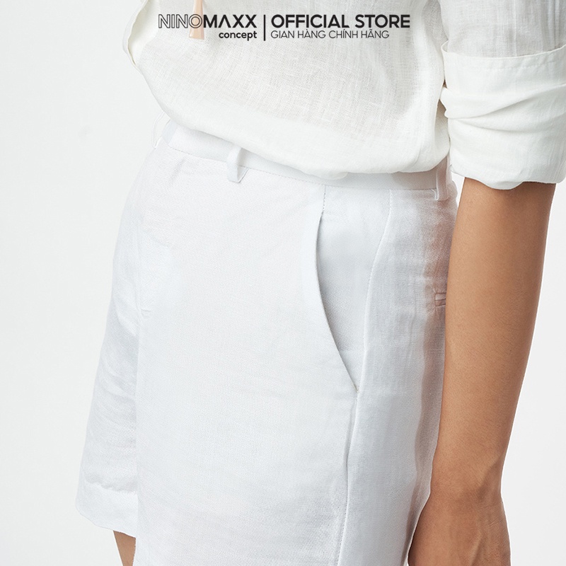 N&M Quần short linen Nữ dài trên gối 2111077