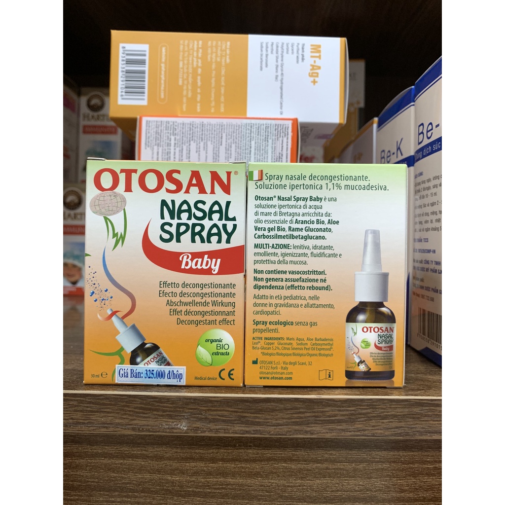Otosan Nasal Spray Baby.Giúp Bé Hết Viêm Xoang,Khô Mũi Do Vi Khuẩn,Vi Rút.Chai 30ml.Ý