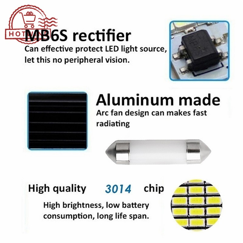 Đèn LED C5W 31MM / 36MM / 39mm / 41mm gắn biển số xe