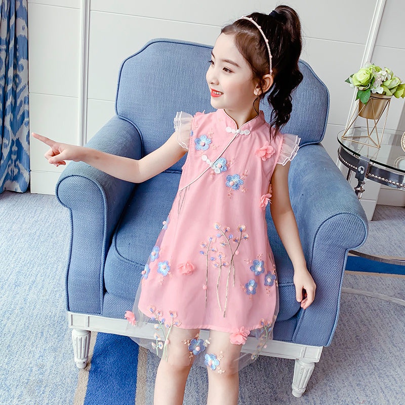 Đầm Sườn Xám Phong Cách Trung Hoa Cho Bé Gái