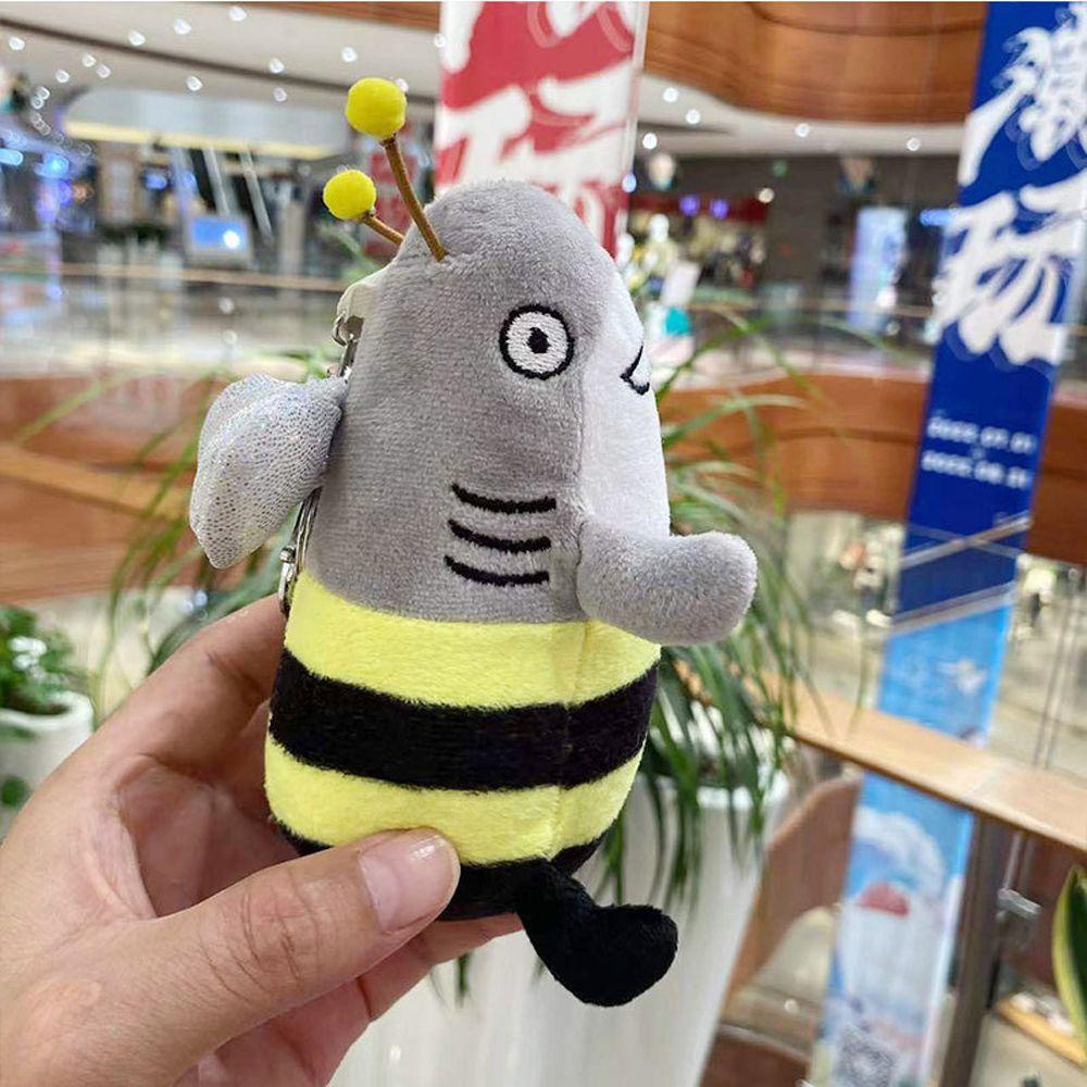 Móc Khóa Hình Cá Mập Và Ong Nhồi Bông Dễ Thương