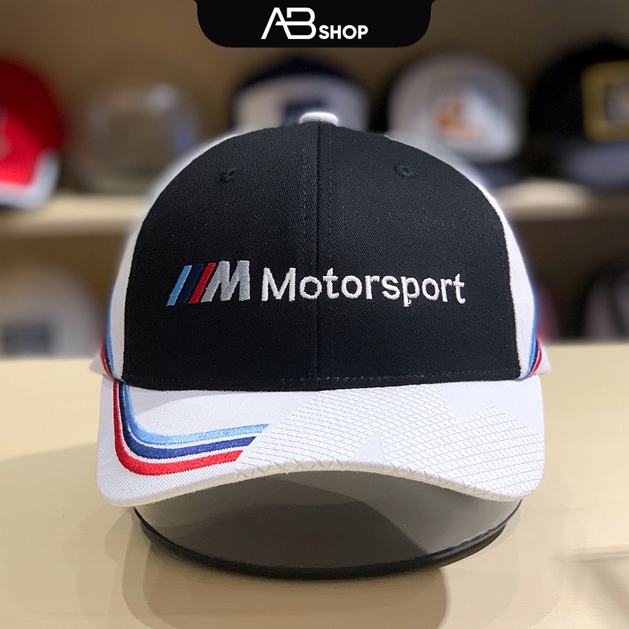 Mũ Lưỡi Trai Nam BMW Motorsport Thể Thao Trắng Đen AB-30178