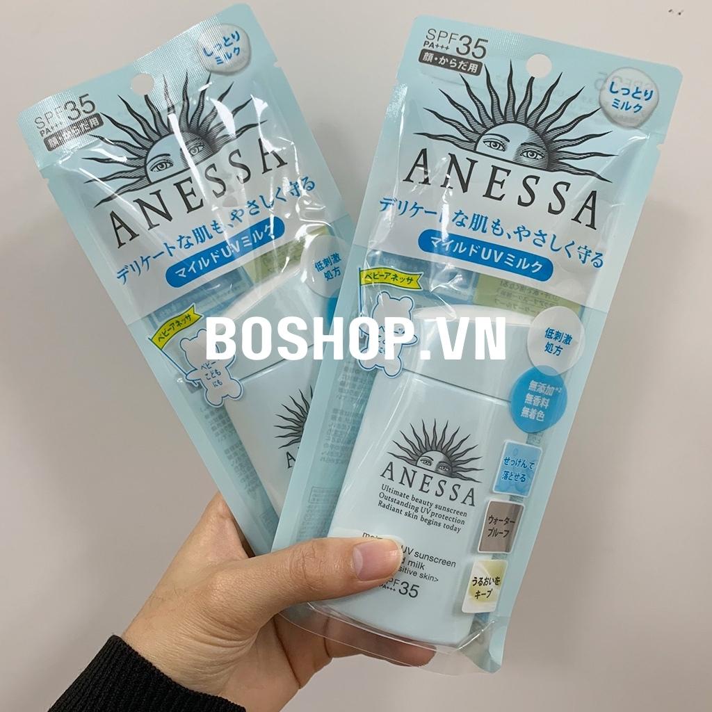 Sữa Chống Nắng Anessa Cho Da Nhạy Cảm Và Trẻ Em UV Sunscreen Mild Milk 60ml