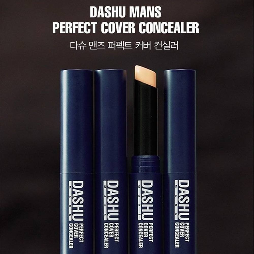 Che Khuyết Điểm DASHU Man's Perfect Cover Concealer Tạo Khối 2 Đầu, SPF 30, 14g