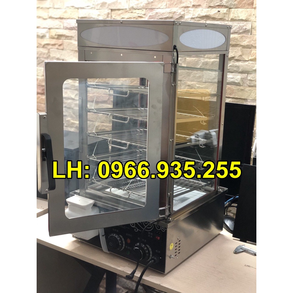 Tủ trưng bày hấp nóng bánh bao 5 tầng INox siêu bền, kính chịu lực