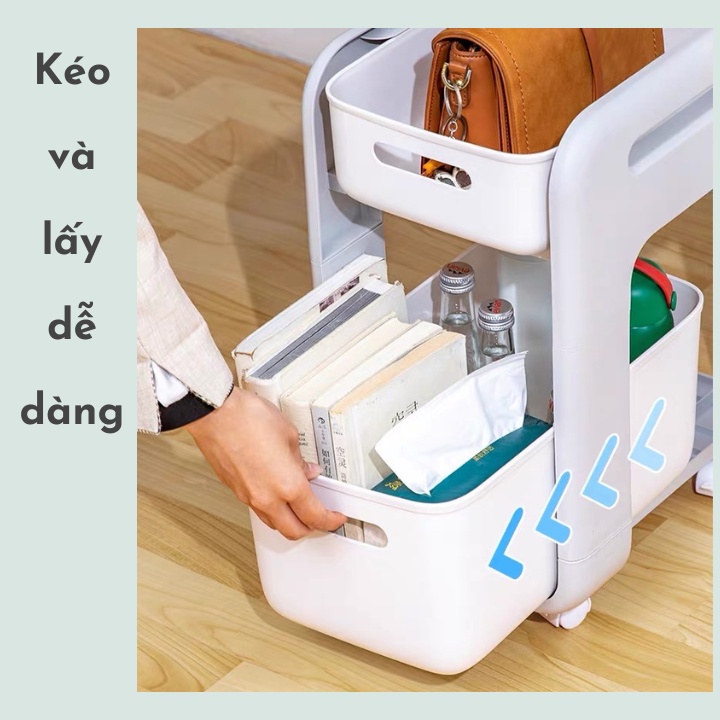 Kệ trượt đa năng Hokori Việt Nhật (5588) - Kệ đựng đồ đa năng ngăn kéo có bánh xe tiện lợi Br 01654