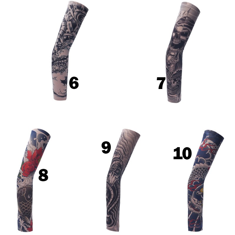 10 Mẫu Ống Tay Hình Xăm Tạm Thời Bằng Nylon Co Giãn