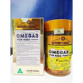 [NHẬP KHẨU] Viên dầu cá OMEGA 3 FOR KIDS + Vitamin D3 - Hộp 125 viên