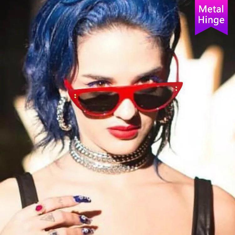 Kính Mát Mắt Mèo Gọng Kim Loại Thời Trang