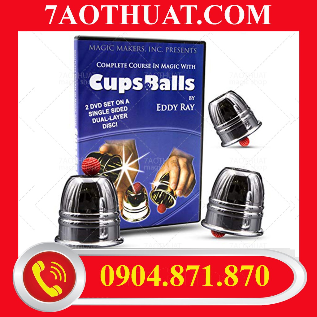 Dụng cụ ảo thuật cổ điển cao cấp : Chrome Cups and Balls by Magic Makers