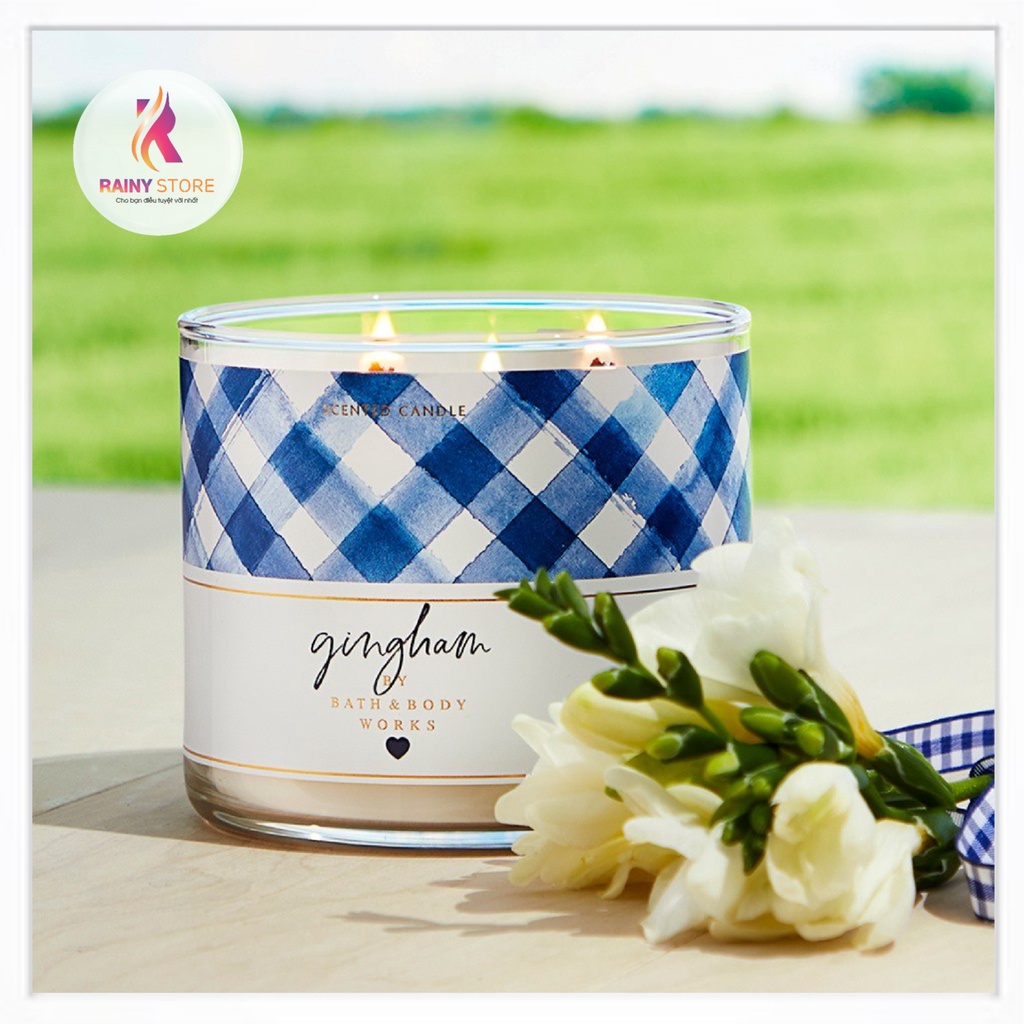 Nến thơm 3 tim Bath & Body Works Gingham 411g
