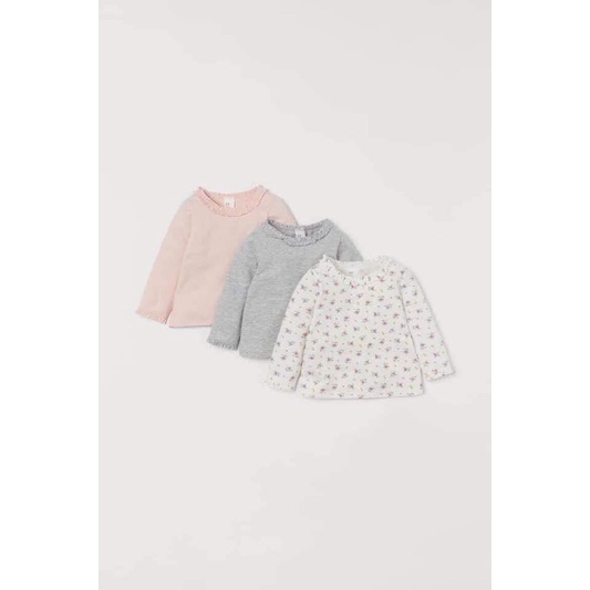 Set 3 áo cotton HM auth dài tay cho bé