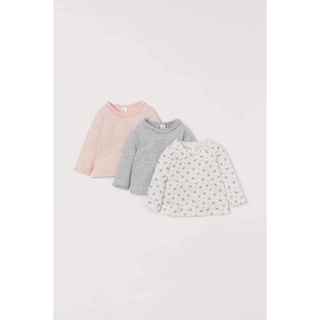 Set 3 áo cotton HM auth dài tay cho bé