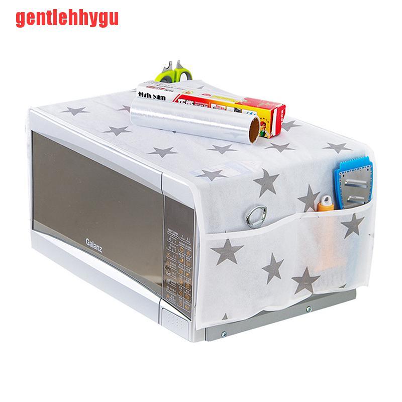 [gentlehhygu]Waterproof Srorager Double Pockets Microwave Dust Cover Microwave Oven Hood