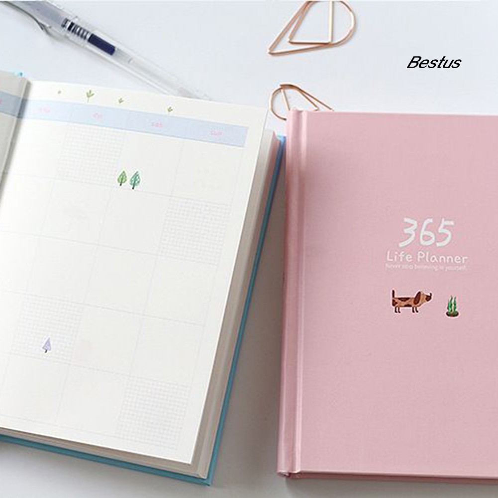 ❥(^_-)Deer Fish Leaf Weekly Monthly Daily Diary Journal Notebook Planner Stationery